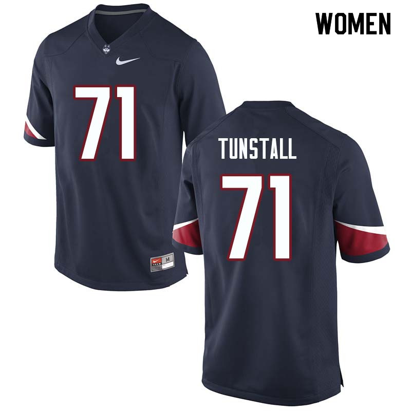 Women #71 James Tunstall Uconn Huskies College Football Jerseys Sale-Navy